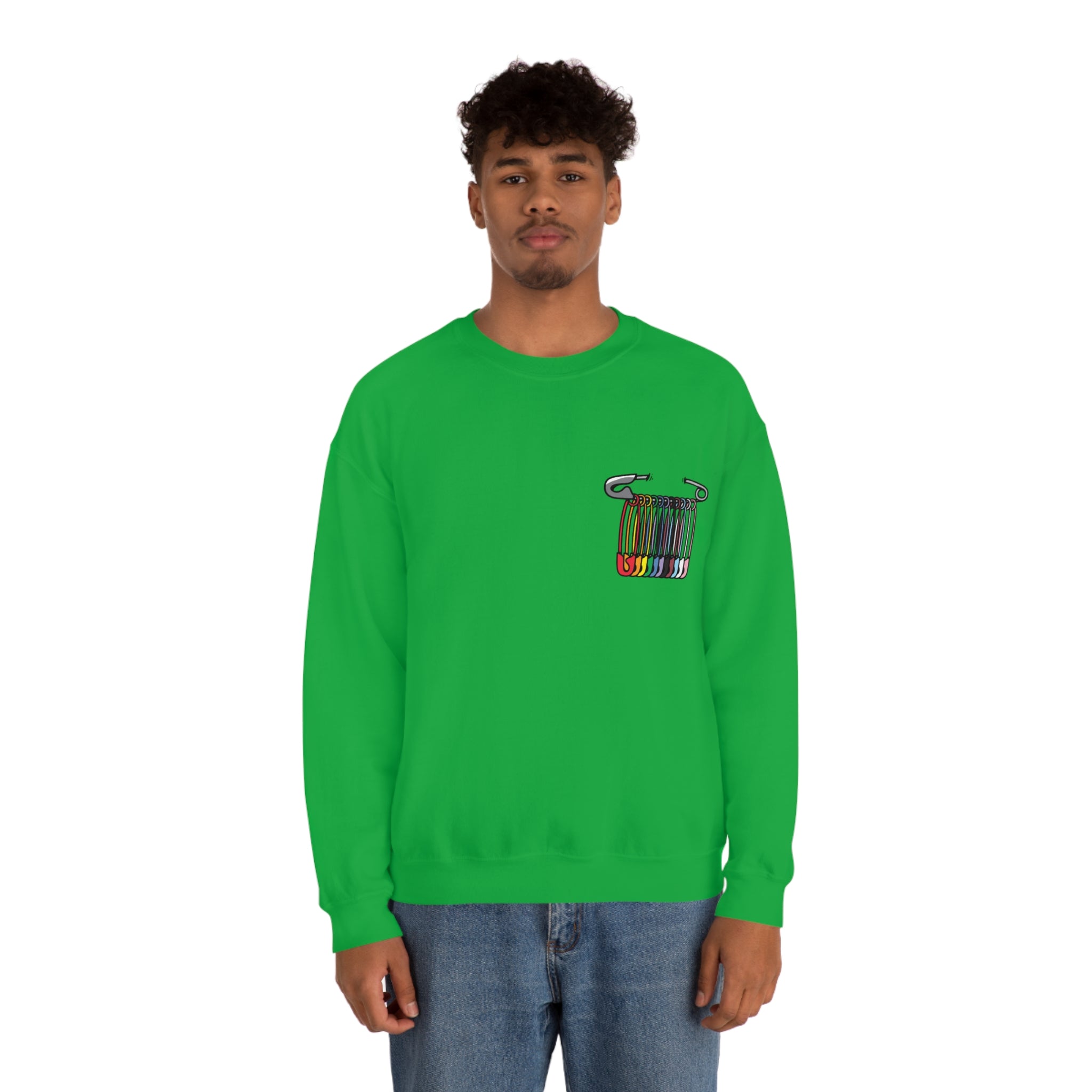 Neon green crew online neck sweatshirt